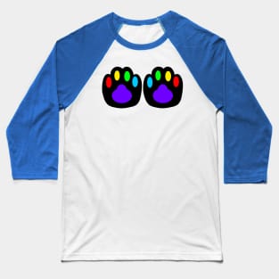 Rainbow paw prints Baseball T-Shirt